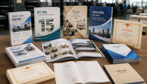 In bản tin - kỷ yếu - văn kiện - giấy khen